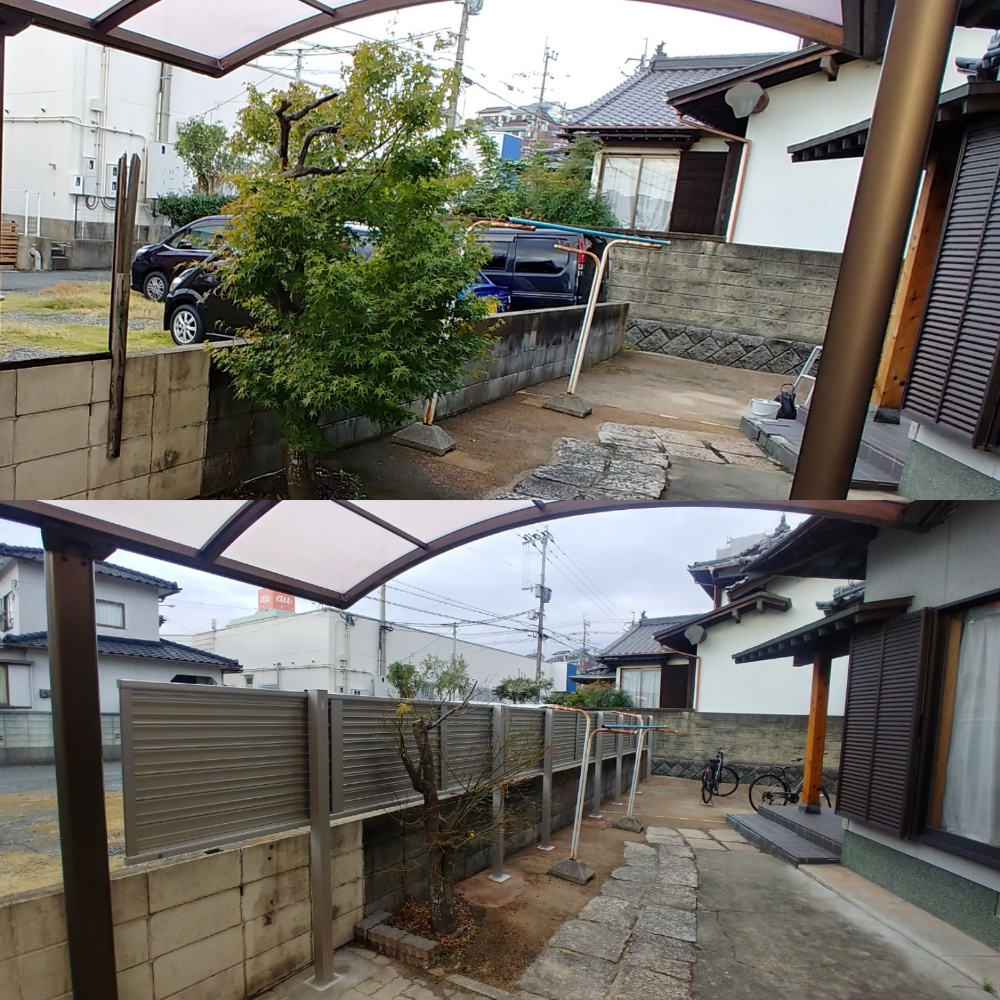 目隠しフェンス設置の施工前